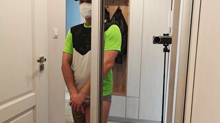 Hooded Sport Stud Flashing Off His Muscles in Taut T-shirt