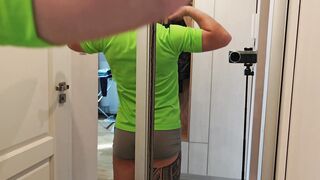 Hooded Sport Stud Flashing Off His Muscles in Taut T-shirt