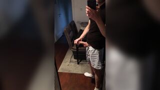 Toying with curved hard-on