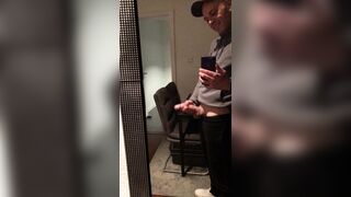 Insatiable fellow stroking off