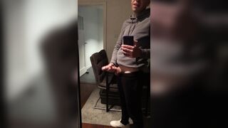 Insatiable fellow stroking off