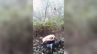Lad uses Ample fucktoy in forest
