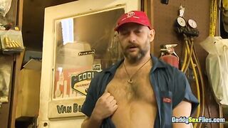 Bearded Sailor Blue Enjoys Solo Masturbation