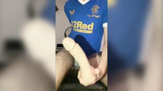 Str8 Lad Takes Dildo in Ass and Fucks Fleshlight
