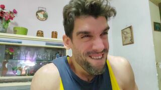 He makes kinky faces when he is stroking