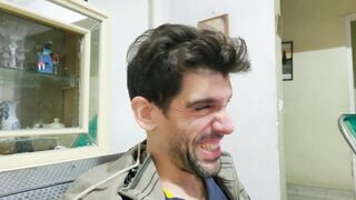 He makes kinky faces when he is stroking