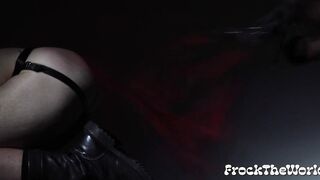 Dark-hued Dom Tormentor Malice Deep-throats And Smacks Submissive Gimp