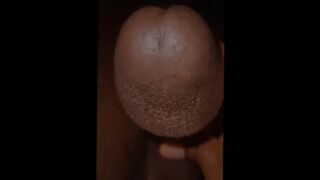 Meaty jokey dark-hued head man sausage