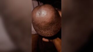 Yam-sized dark-hued mushroom unsheathed