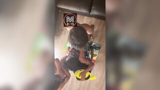 Roll the bottom - pal takes 2 BIG BLACK COCK