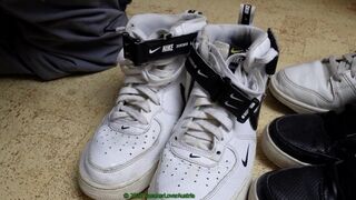 Toying with adidas dineties and jizzing on af1 utility in strauss workpants