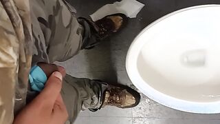 Urinating in a public shower