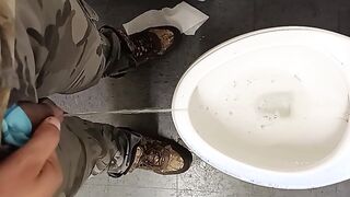 Urinating in a public shower