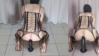 Railing a Phat 14-Inch Pony Fake penis to Mitts-Free-for-all Jizm