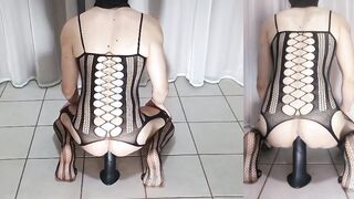 Railing a Phat 14-Inch Pony Fake penis to Mitts-Free-for-all Jizm