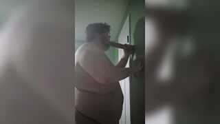 Meaty masculine in v-card fellating off 12-inch fake penis