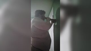 Meaty masculine in v-card fellating off 12-inch fake penis