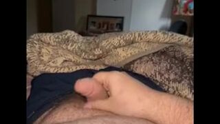 Solo masculine frolicking with duck