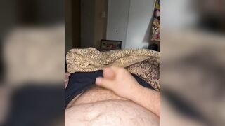 Solo masculine frolicking with duck