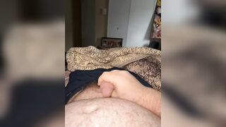 Solo masculine frolicking with duck