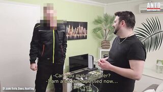 Heterosexual Co-employee of the former installer, comes over to repair my AC and gets a fellatio