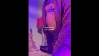 Femboy Ezra_Kyle25 solo stripteases in purple corset
