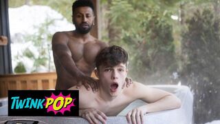 TWINKPOP - Braxton Cruz Gets A Hj In The Warm Bathtub, Then Tears up A Youngster In Doggy style