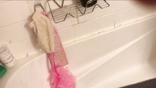 Peeing all over my wifeys douche products