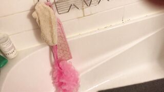 Peeing all over my wifeys douche products