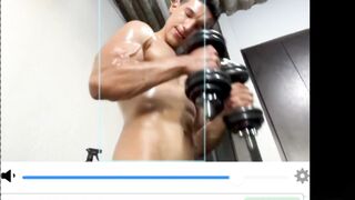 Shred muscle model showcase of flexions pumping muscles and strike ball sack