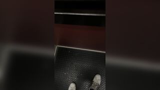 showcasing and massaging at public elevator