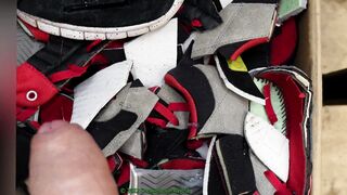 Jizz shot over sneaker chunks and trashed nike janoski max