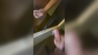 School Solo Jacking Off and Deepthroating Massive Blast All Over Mirror