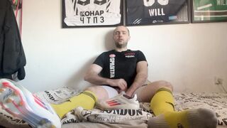 Jerk and jizz in Soccer Socks and cleats