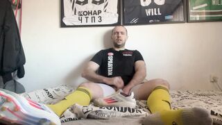 Jerk and jizz in Soccer Socks and cleats