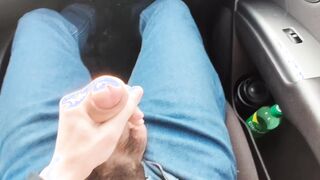 Cab driver jacks off my immense spear while driving me home from school