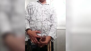 Teenie Youngster Chinese Filipino Fellow Demonstrating Enormous Beefstick Gooning at Public Rest room