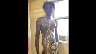 BIG BLACK COCK pony trouser snake bathroom wash and ripple