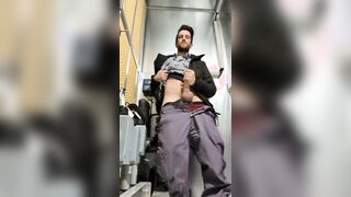 Got super-naughty and had to find a corner at work to jack off in RISKY PUBLIC