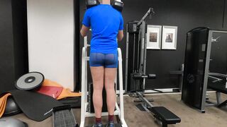 Exercise in watch trough lingerie