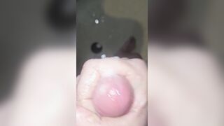 Prompt cum-shot in the bathroom. second climax of the day