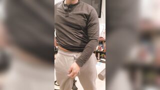 Flagellating my fuckpole out in front of you to prove its monstrous and lengthy