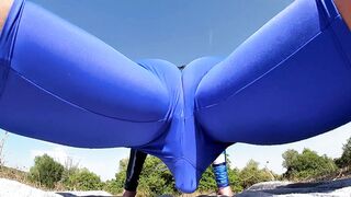 I spunk sans taking off my latex after getting nasty working out in stretch pants