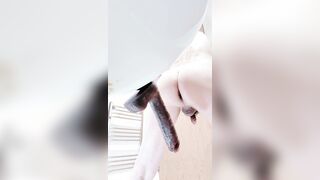 Lad loving 11inches dark-hued faux-cock
