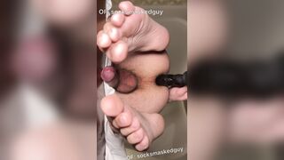 Wooly twunk letting you have a creep tip of his soles and wand in the bum (glance from below)