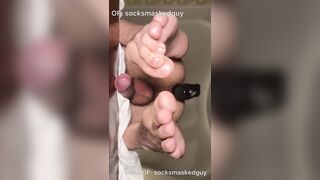 Wooly twunk letting you have a creep tip of his soles and wand in the bum (glance from below)