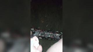 Risky late night public cum shot