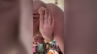 Thick arse ass-plug spreading my butt-hole. Wanna getting broader