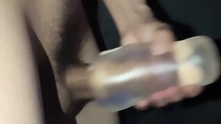 A semitransparent onahole with a narrow slot unleashes my glue