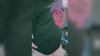 Timid Brazilian femboy demonstrating her enormous donk